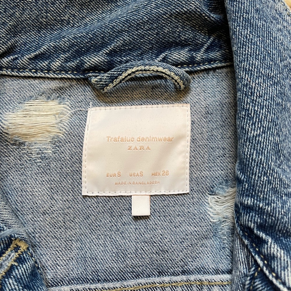 Zara Ripped Denim Jacket - Picture 3 of 4